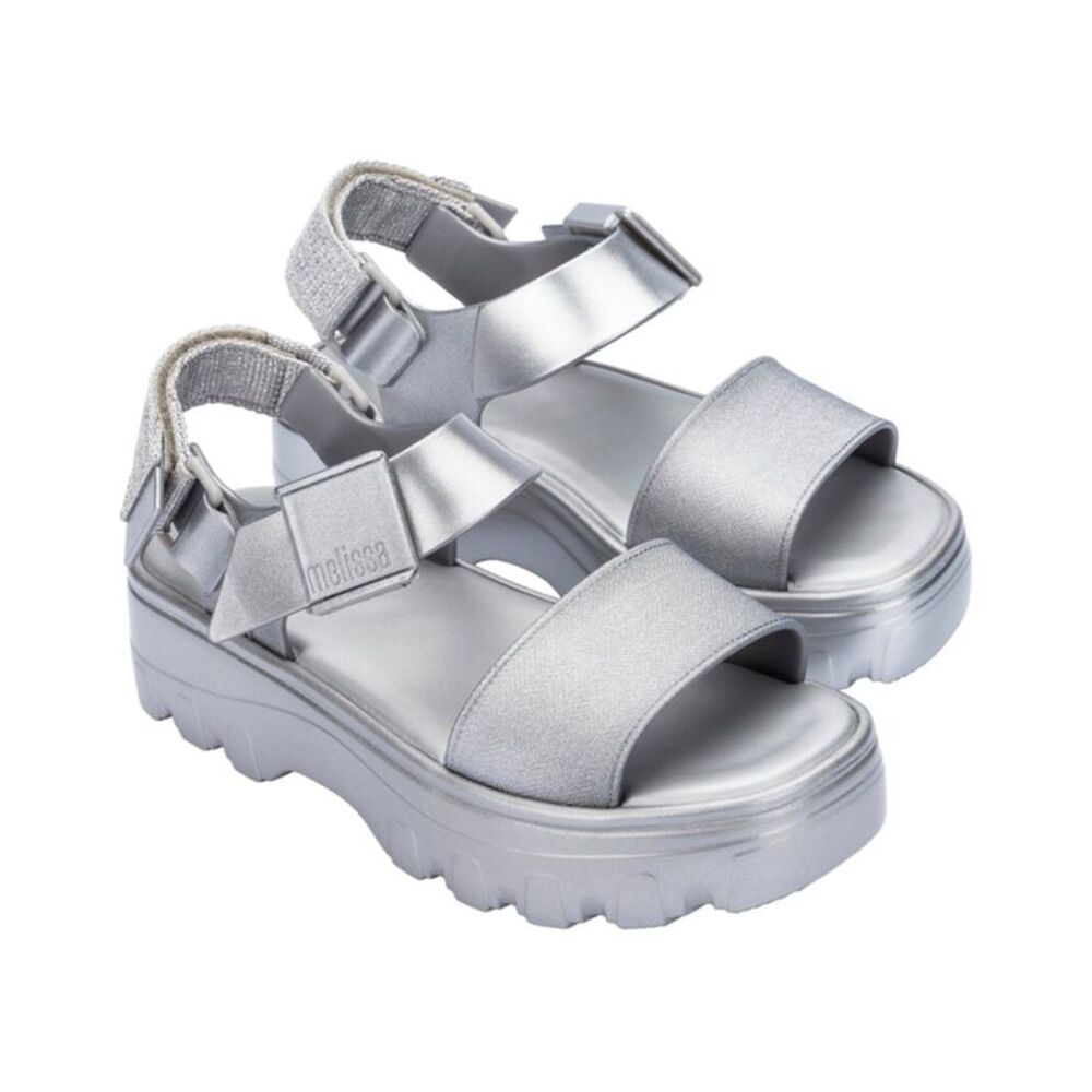 Melissa Shoes Kick Off Metallic Platform, Silver